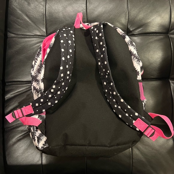Pink,Black and White justice backpack with letter A - Picture 2 of 2